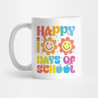 Happy 100 Days Of School Retro Groovy Teacher Student Mug